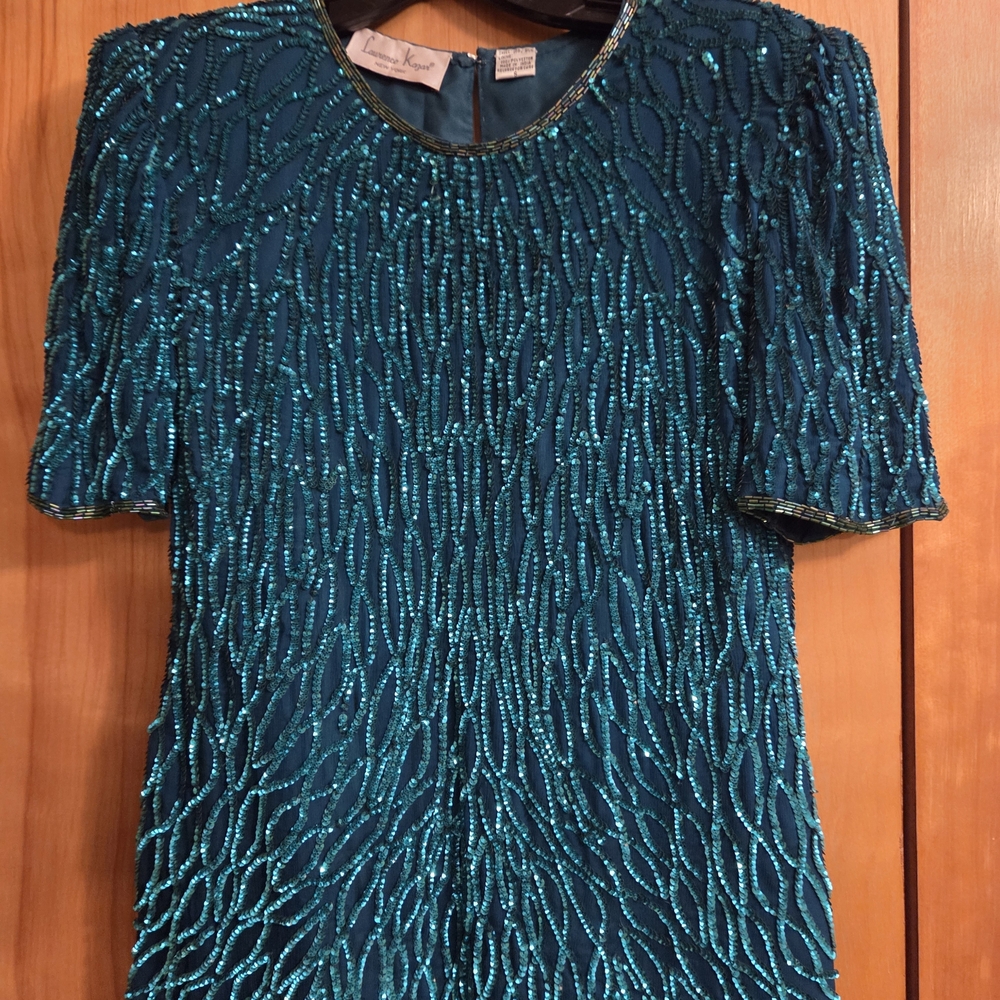 Laurence Kazar Emerald Beaded Blouse